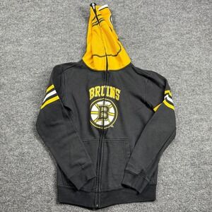 Outerstuff Boston Bruins Hoodie Kids S Black Full Zip NHL Hockey Graphic